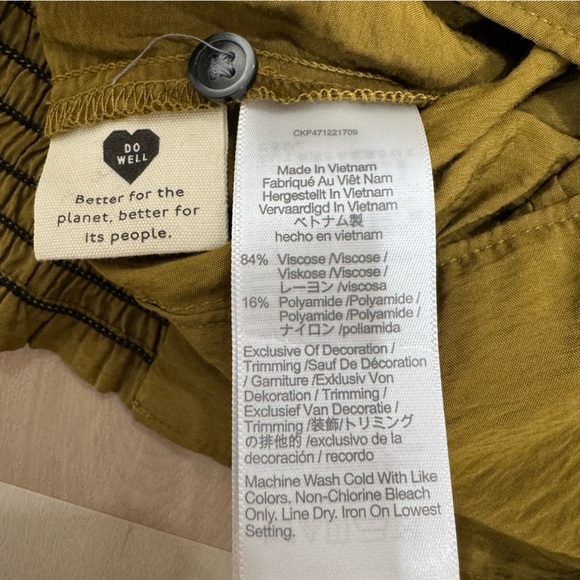 Madewell Drapey Banded-Bottom Button-Down Top Women's XS Spiced Olive - Picture 12 of 15